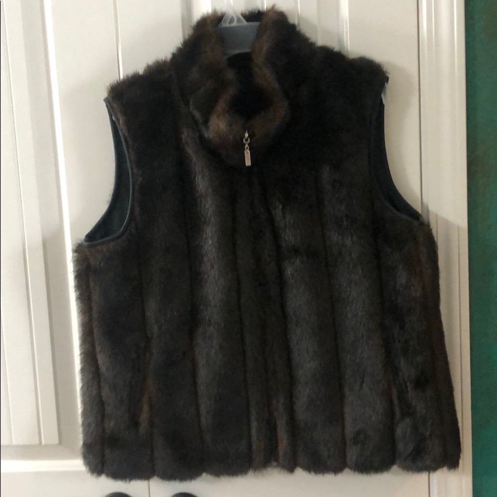 Faux mink vest